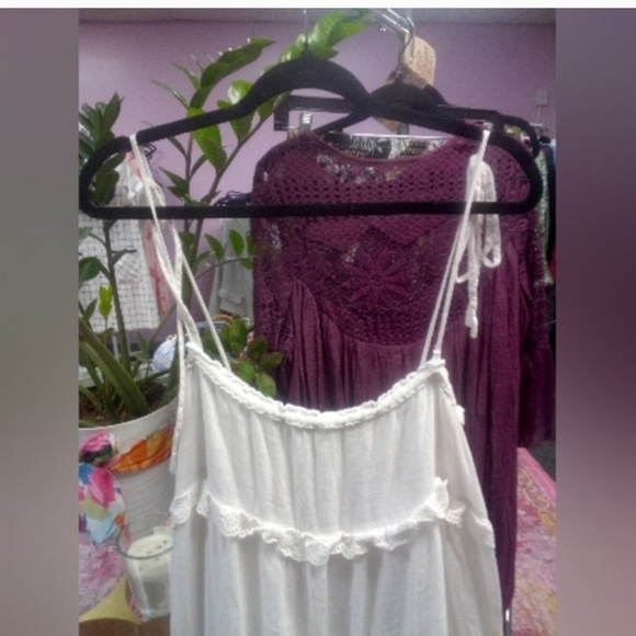 RAILS " Carlyn " White Mini Dress Tie Straps Ruffle Tiered Dress LARGE - Picture 14 of 16